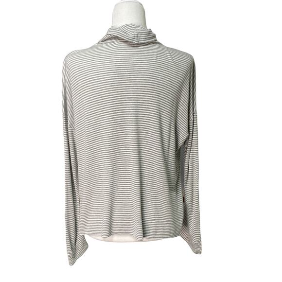 SUNDAY IN BROOKLYN for Anthropologie | sz M Women's Gray Stripe Turtleneck Shell - Picture 2 of 3
